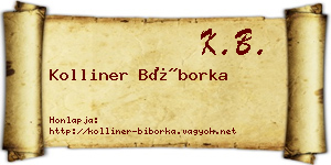 Kolliner Bíborka névjegykártya
